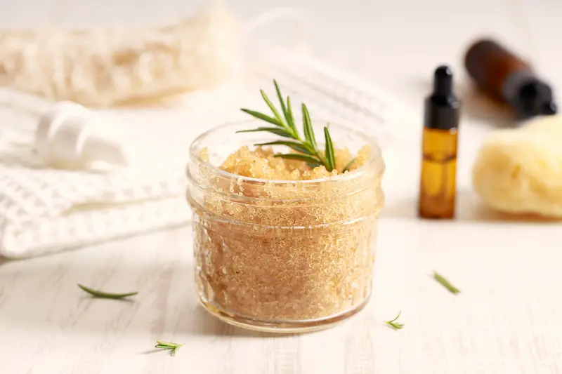 Salt Scrub in glass jar