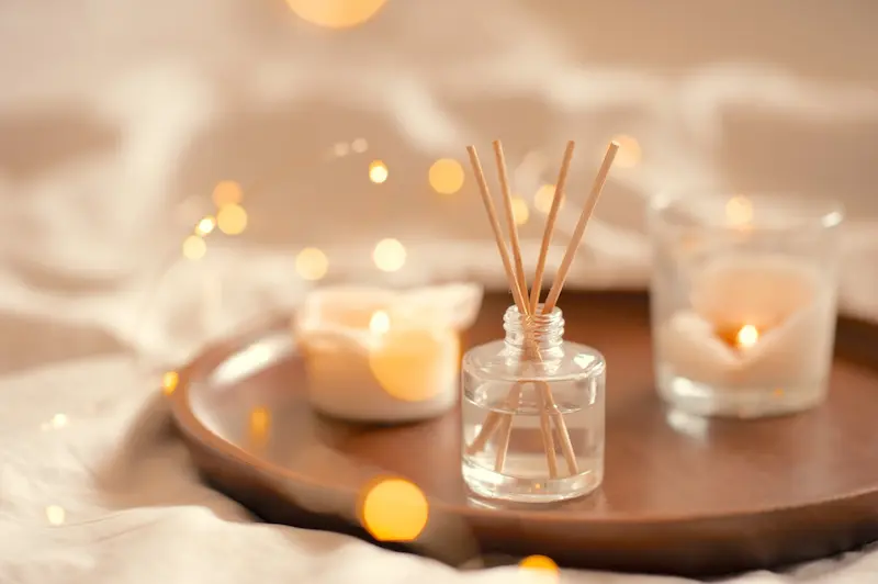 Scented Oils and Candles on a table