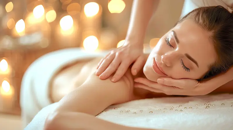 Woman enjoying a massage